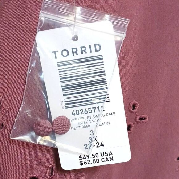  TORRID Plus Size Sophie eyelet cami & stretch twill boyfriend Short Set NWT 3X - Picture 15 of 15